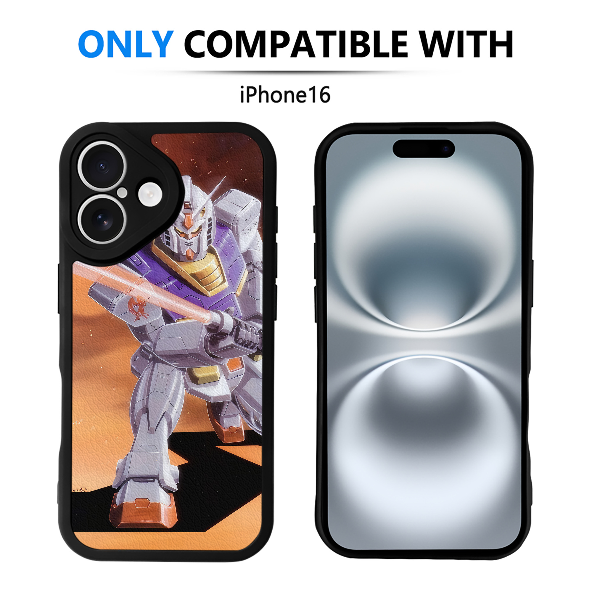 （画像用） 機動戦士ガンダム Mobile Suit Gundam 【iPhone 16シリーズ対応】シリコンスマホケース（レザー調） 材質：シリコン